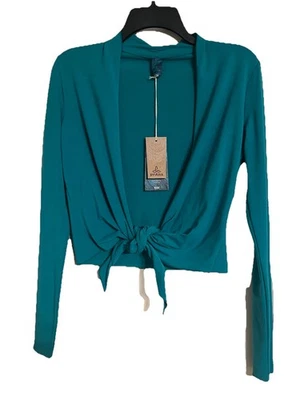 Cárdigan para mujer Prana Veeda Tie Wrap, talla S 'Dragonfly' verde turquesa nuevo con etiquetas Foto 1 de 4