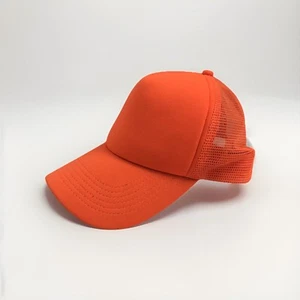 George Saftey Hat Orange Adult One Size Adjustable Snap Back Mesh Panel Foam - Picture 1 of 4