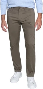 Pantalone Uomo Lavanderia Inglese 4 Vie Tessuto Elasticizzato Vestibilità Dritta, Marrone, 38x29 - Foto 1 di 4