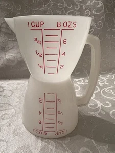 Vintage Tupperware 1 Tasse 2-seitig Nass/Trocken Messbecher Messbecher Twin #860 Ausgießer - Bild 1 von 4