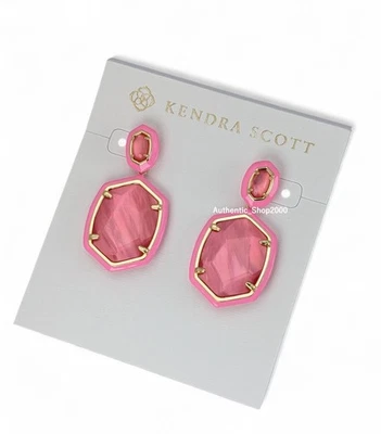 Nuevos Pendientes Colgantes 100% Auténticos KENDRA SCOTT Rosa Brillante Ilusión Marco Daphne Foto 1 de 4
