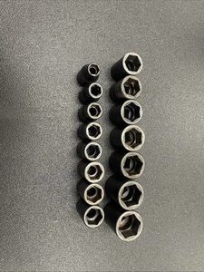 SNAP-ON 1/2" DR 15PC METRIC 6PT SHALLOW IMPACT SOCKET SET 10-24MM #315IMMYA C23 - Picture 1 of 10