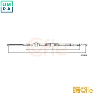 CABLE PULL PARKING BRAKE 17.2038 FOR MITSUBISHI 4G18 1.6L 4G13 1.3L 4cyl - Picture 1 of 11