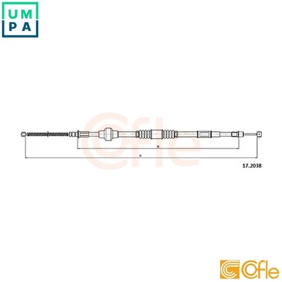 CABLE PULL PARKING BRAKE 17.2038 FOR MITSUBISHI 4G18 1.6L 4G13 1.3L 4cyl - Image 1 of 4