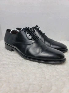 Zapatos Oxford Salvatore Ferragamo Para Hombres Enteros Talla 11.5 Cuero Negro Raro - Imagen 1 de 12