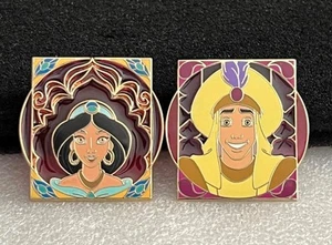 Disney Aladdin Ali & Jasmine Vidrieras Revelan Ocultar Misterio Prendedores - Imagen 1 de 1