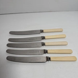 5 Francis Greaves & Sons Sheffield Stainless Steel Butter Dessert Dinner Knives - Picture 1 of 9