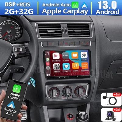 Radio estéreo para automóvil 9"" Android 13 Apple Carplay para VW CrossFox 2011-2017 navegación GPS Foto 1 de 4
