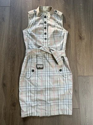 Burberry Brit Nova Check Printed Sleeveless Belted Mini Dress sz 4 US - Image 1 of 4