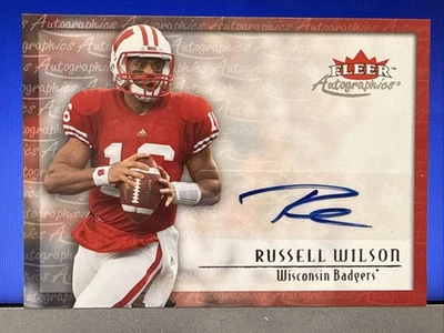 Russell Wilson Auto 2012 Fleer Retro Rookie RC Giants Seahawks Foto 1 de 2