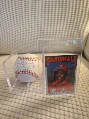 Tarjeta de béisbol y novato firmada por Vince Coleman ML. Foto 1 de 4
