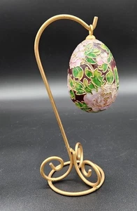 Vintage 1970s Cloisonne Egg Gold Medal and Enamel Easter Egg - Picture 1 of 4