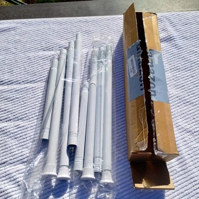 Barra de cortina de tensión ajustable 2 piezas 31"-63" resorte sin taladro acero inoxidable blanco Foto 1 de 4