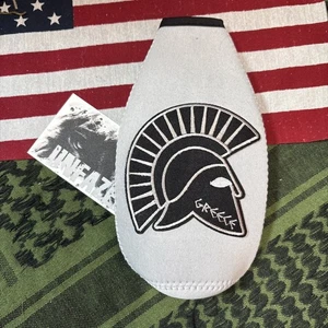 Spartan Embroidered Patch On Koozie Beer Bottle Insulator Made To Order - Picture 1 of 8