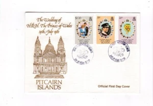 PITCAIRN ISLANDS ROYAL WEDDING FDC POSTAL COVER PRINCE CHARLES & LADY DIANA - Picture 1 of 2