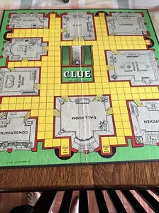 Clue Vintage Replacement Parts Pieces: Clue Game Board - 1956 Parker Brothers - Picture 1 of 5