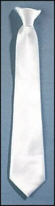 Boys Plain White Satin First Holy Communion Clip-On Tie (PS0460) FREE SHIPPING!! - Picture 1 of 1