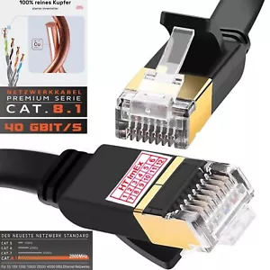 CAT8 LAN Netzwerkkabel Gigabit Cable for PS5/4 Modem Router TV Swit Laptop - Bild 1 von 9