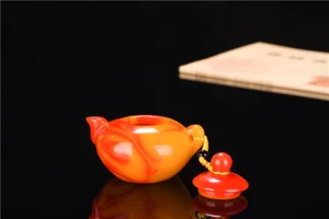 Natural yellow and red teapot chicken blood float teapot furniture decoration - Picture 1 of 8