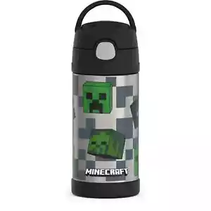 Botella de paja de acero inoxidable aislada al vacío Thermos para niños, Minecraft - Imagen 1 de 7