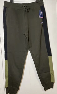 New Men’s Fleece Champion Joggers Sweatpants Size XL Green Olive / Black - Picture 1 of 13