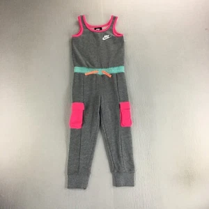 Pagliaccetto tuta cargo smanicato Nike bambina taglia 4 anni grigio colorato - Foto 1 di 13