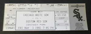 Roger Clemens Win Game Full Mint Unused Ticket 1991 White Sox vs Red Sox - Picture 1 of 2