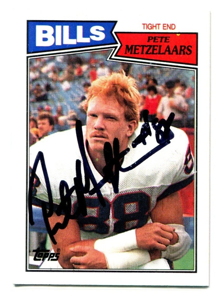 PETE METZELAARS 1987 Topps Football AUTOGRAPH Signed BILLS #366 - Image 1 of 1