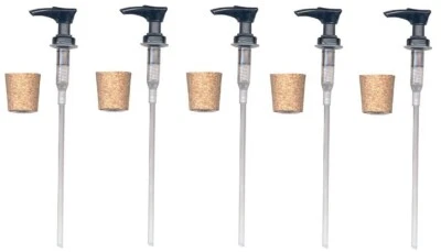 Black Plastic Lotion Soap Dispenser Pump Tops w/ Cork Stopper - 50 Pack - Image 1 of 4