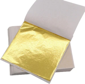 Ilantule Gold Leaf Sheets, 100 Pieces Gold Foil, Gold Leaf, Ideal for Gilding, C - Picture 1 of 5