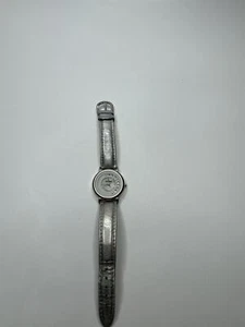 Womens Visage Wristwatch Sparkling Hearts Silver Toned Metallic Wristband - Picture 1 of 4