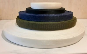 Twill tape, White, Beige, Black, Blue, Green, Navy, 16 20 25mm binding, bunting - Picture 1 of 1