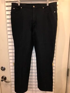 Escada Black Cotton Pants Sz 46 EUR 12 US FREE SHIPPING - Picture 1 of 6