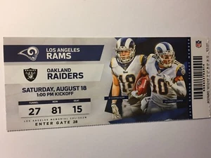 LOS ANGELES RAMS VS OAKLAND RAIDERS AUGUST 18, 2018 TICKET STUB - Picture 1 of 1