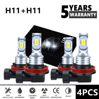 For Chevy Malibu 2004-2012 4x Combo LED Headlight Bulbs High Low Beam Kit 6000K Foto 1 de 4
