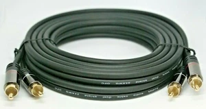  2-Male to 2-Male RCA Gold Audio Monster TYPE Audiophile OFC Cable 12ft NEW  - Picture 1 of 4