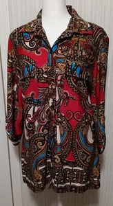 Top elegante para mujer Peck & Peck talla M multicolor cachemira botón manga 3/4 LNC - Imagen 1 de 16