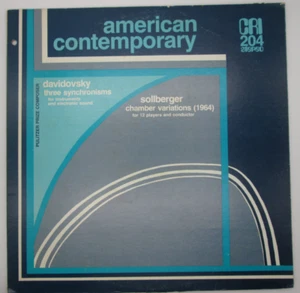 Mario Davidovsky, 3 Synchronisms/Harvey Sollberger, Chamber Variations CRI SD204 - Picture 1 of 6