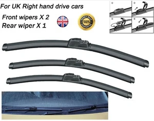 For Honda Civic 2012-2016 New Front and Rear Windscreen Wiper Blades 26"18"18" - Picture 1 of 6