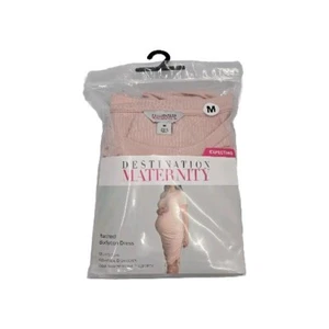 Destination Maternity Expecting Rouched Rose Smoke Short Sleeve Bodycon Dress. - Picture 1 of 2