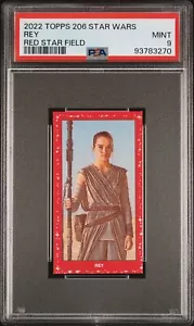 2022 Topps 206 Star Wars Rey Red Star Field SSP PSA 9 POP 2 NONE HIGHER - Picture 1 of 2