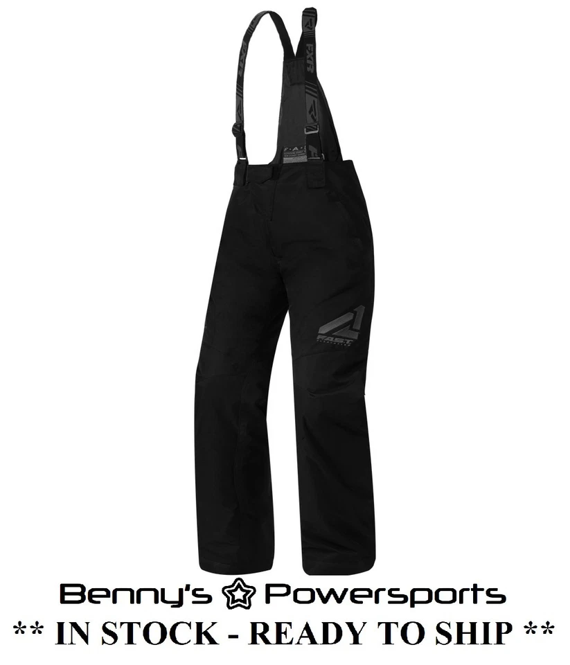 FXR Fuel Waist Snowmobile Pants Thermal Flex F.A.S.T. HydrX Black Snow Bibs