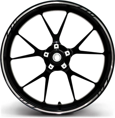 - Adesivi per Cerchioni in Design GP, 16 Pezzi, Set Completo, Adatto per Cerchio - Immagine 1 di 4