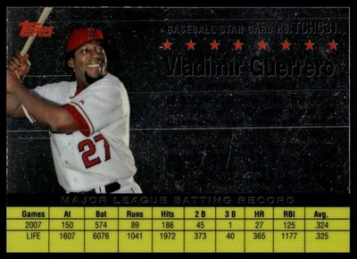 2008 Topps Chrome #TCHC31 Vladimir Guerrero Trading Card History - Image 1 of 2