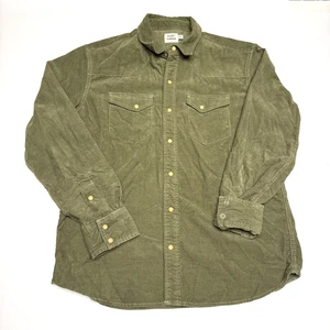Flint and Tinder Hemd Herren L grün Cord Perlen Druckknopf Western Overshirt Tasche - Bild 1 von 4
