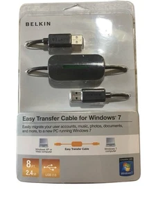 Belkin 8ft Double USB Easy Transfer Cable: Windows XP/Vista -Windows 7 NEW #010 - Picture 1 of 2