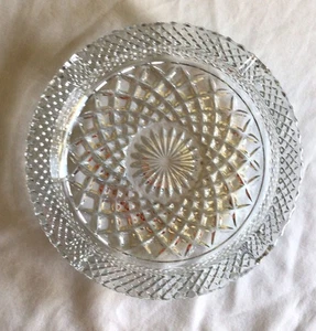 "Cenicero para cigarrillos de vidrio transparente con corte de cristal de plomo vintage grande 8,5"" pesado" - Imagen 1 de 5