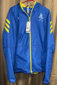 April 2021 Adidas 125th B.A.A. BOSTON MARATHON (L) Running Jacket w/ Tags BLUE - Picture 1 of 7