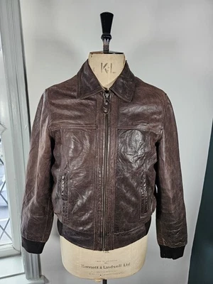 Vintage Redskins Leather Jacket Men's Medium/Large Brown Classic Logo Chore - Image 1 of 4