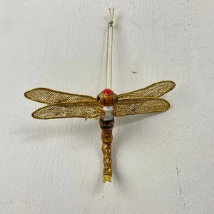 Weihnachtsschmuck Libelle Metall gold rote Akzente fliegender Käfer Deko - Bild 1 von 2